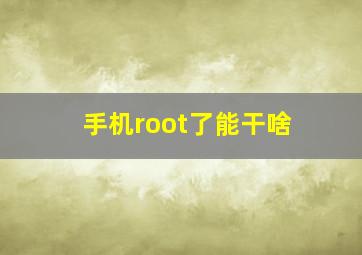 手机root了能干啥