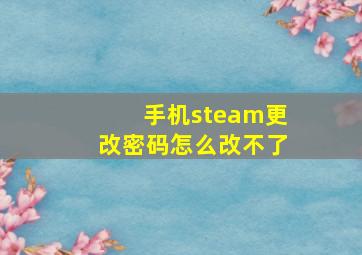 手机steam更改密码怎么改不了