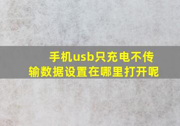 手机usb只充电不传输数据设置在哪里打开呢