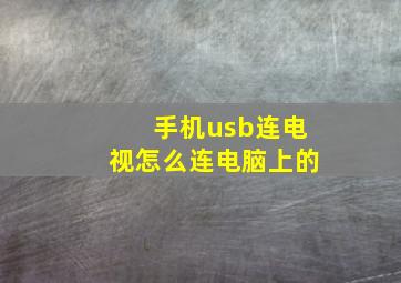 手机usb连电视怎么连电脑上的