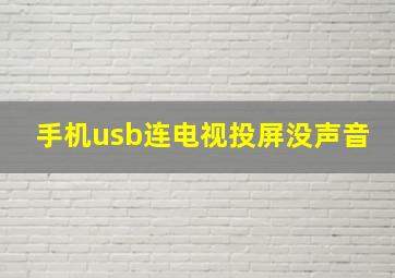 手机usb连电视投屏没声音