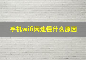 手机wifi网速慢什么原因