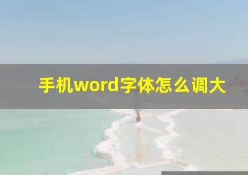 手机word字体怎么调大