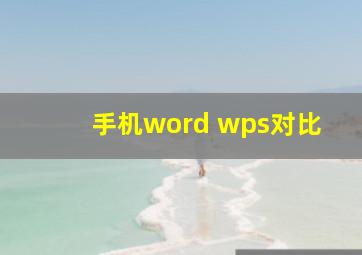 手机word wps对比