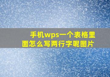 手机wps一个表格里面怎么写两行字呢图片