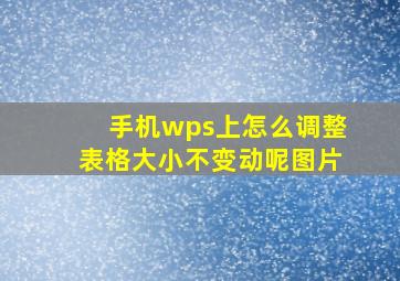 手机wps上怎么调整表格大小不变动呢图片