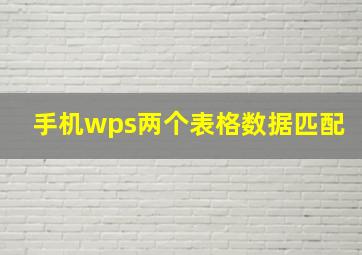 手机wps两个表格数据匹配