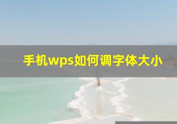 手机wps如何调字体大小