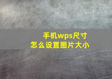 手机wps尺寸怎么设置图片大小