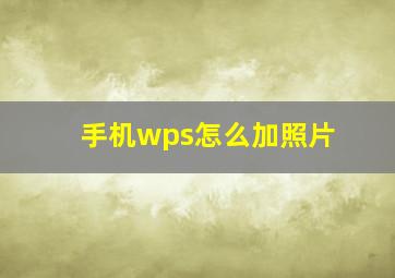 手机wps怎么加照片