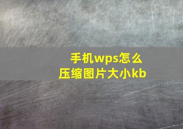 手机wps怎么压缩图片大小kb