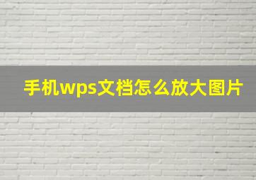 手机wps文档怎么放大图片