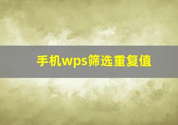 手机wps筛选重复值