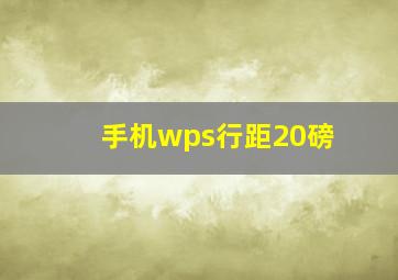 手机wps行距20磅