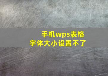 手机wps表格字体大小设置不了