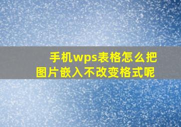 手机wps表格怎么把图片嵌入不改变格式呢