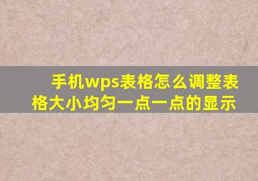 手机wps表格怎么调整表格大小均匀一点一点的显示