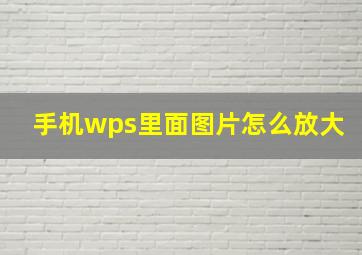 手机wps里面图片怎么放大