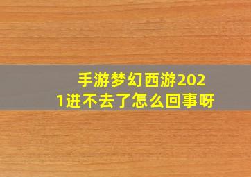 手游梦幻西游2021进不去了怎么回事呀