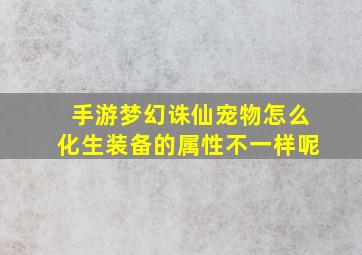 手游梦幻诛仙宠物怎么化生装备的属性不一样呢