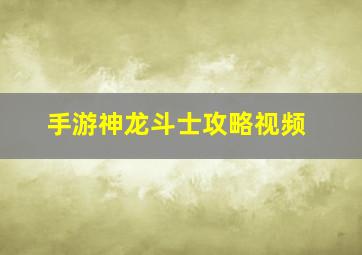 手游神龙斗士攻略视频