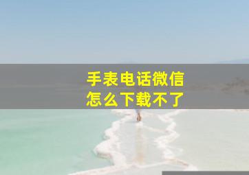 手表电话微信怎么下载不了