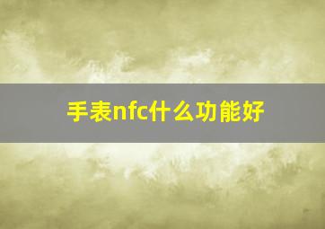 手表nfc什么功能好