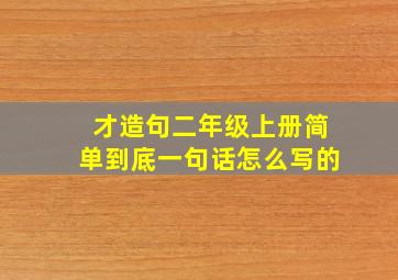 才造句二年级上册简单到底一句话怎么写的