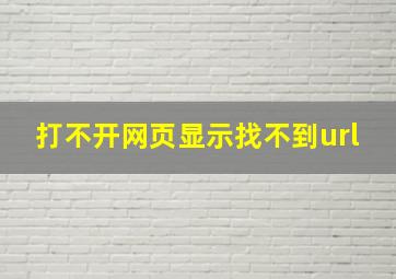 打不开网页显示找不到url