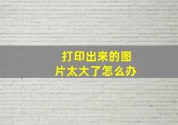 打印出来的图片太大了怎么办