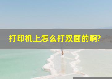 打印机上怎么打双面的啊?