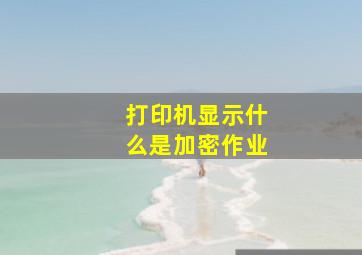 打印机显示什么是加密作业