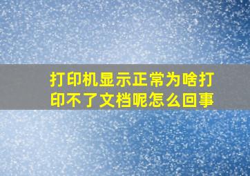 打印机显示正常为啥打印不了文档呢怎么回事