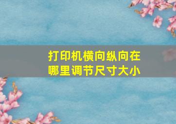 打印机横向纵向在哪里调节尺寸大小