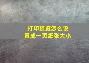 打印预览怎么设置成一页纸张大小