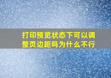 打印预览状态下可以调整页边距吗为什么不行