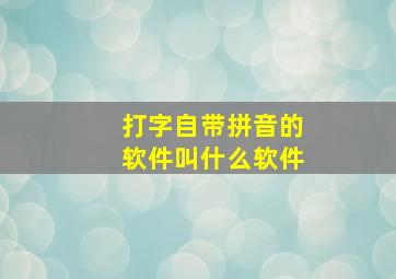 打字自带拼音的软件叫什么软件