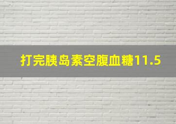 打完胰岛素空腹血糖11.5