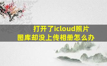 打开了icloud照片图库却没上传相册怎么办