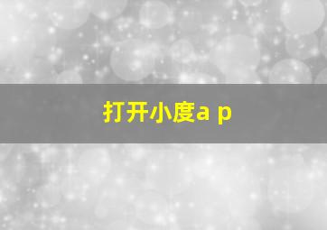 打开小度a p