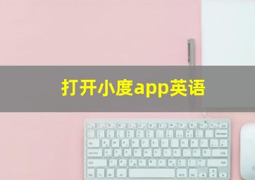 打开小度app英语