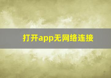 打开app无网络连接