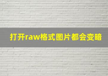 打开raw格式图片都会变暗