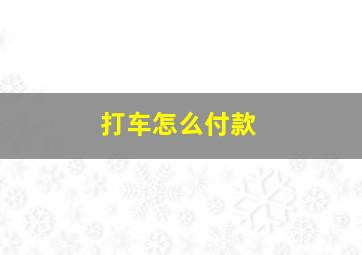 打车怎么付款