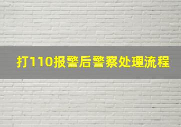 打110报警后警察处理流程