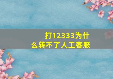 打12333为什么转不了人工客服