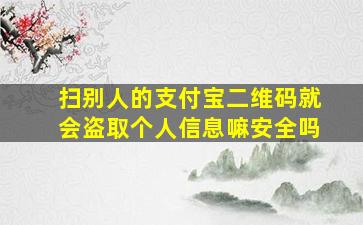 扫别人的支付宝二维码就会盗取个人信息嘛安全吗