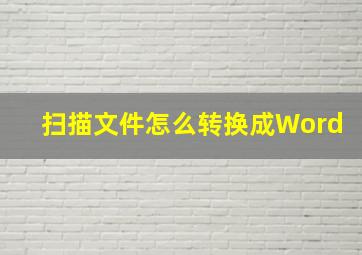 扫描文件怎么转换成Word