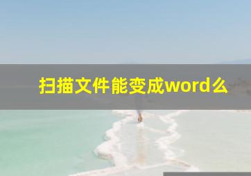 扫描文件能变成word么