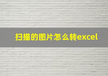 扫描的图片怎么转excel